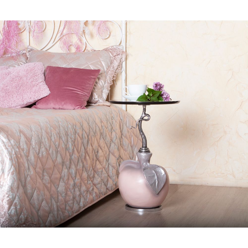 Столик декоративный с серебрянной столешницей Яблоко Евы Сильвер Пиони