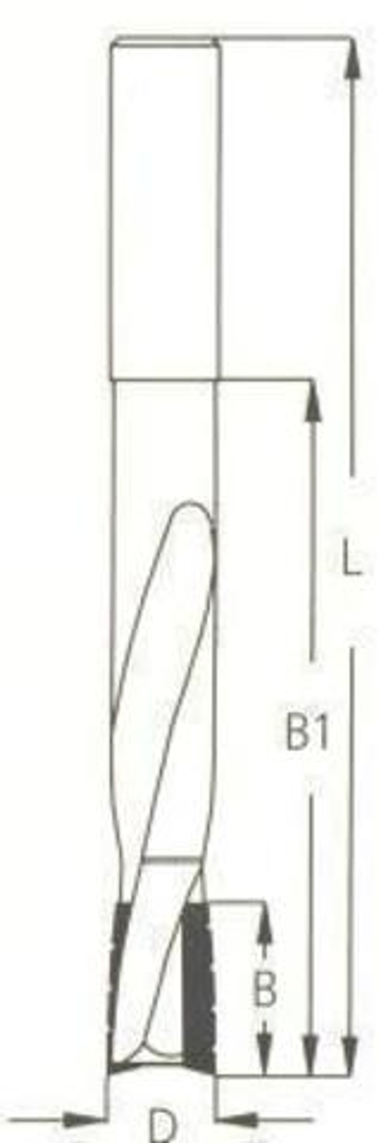 Фреза WPW спиральная паз под замок Z2 D18 B25 L170 хвостовик 12 DT18002