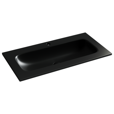 Раковина накладная мебельная CERAMICANOVA Grace прямоугольная 910x457x137 с отверстием под смеситель цвет черный матовый CN7019MB