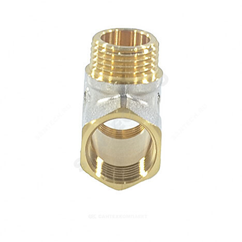 Тройник латунь никель Ду 15 (1/2") ВР/НР/ВР 9009 ГОСТ 32585-2013 Aquasfera 9009-01