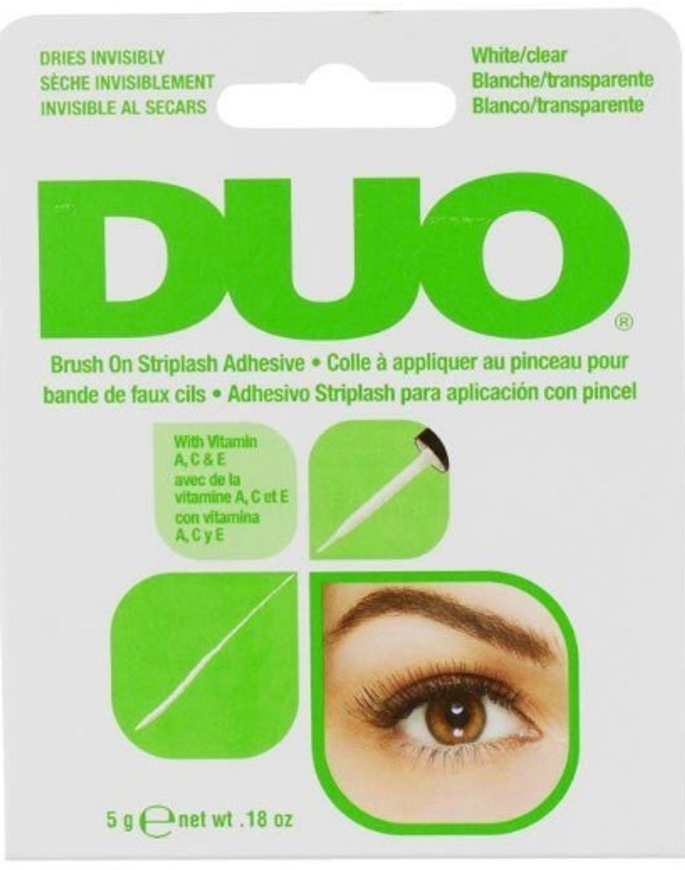 DUO Brush On Striplash Adhesive Clear бесцветный клей для накладных ресниц с кисточкой 5г