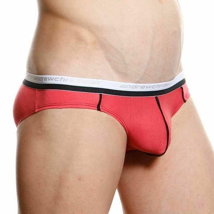 Мужские трусы слипы красные Andrew Christian V Slim Holiday Brief Red