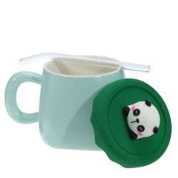 GAEM Кружка с крышкой и трубочкой, 400 мл, L13 W9,5 H12 см, 4в.