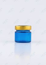 Баночка синее стекло с металл. крышкой 100 мл.