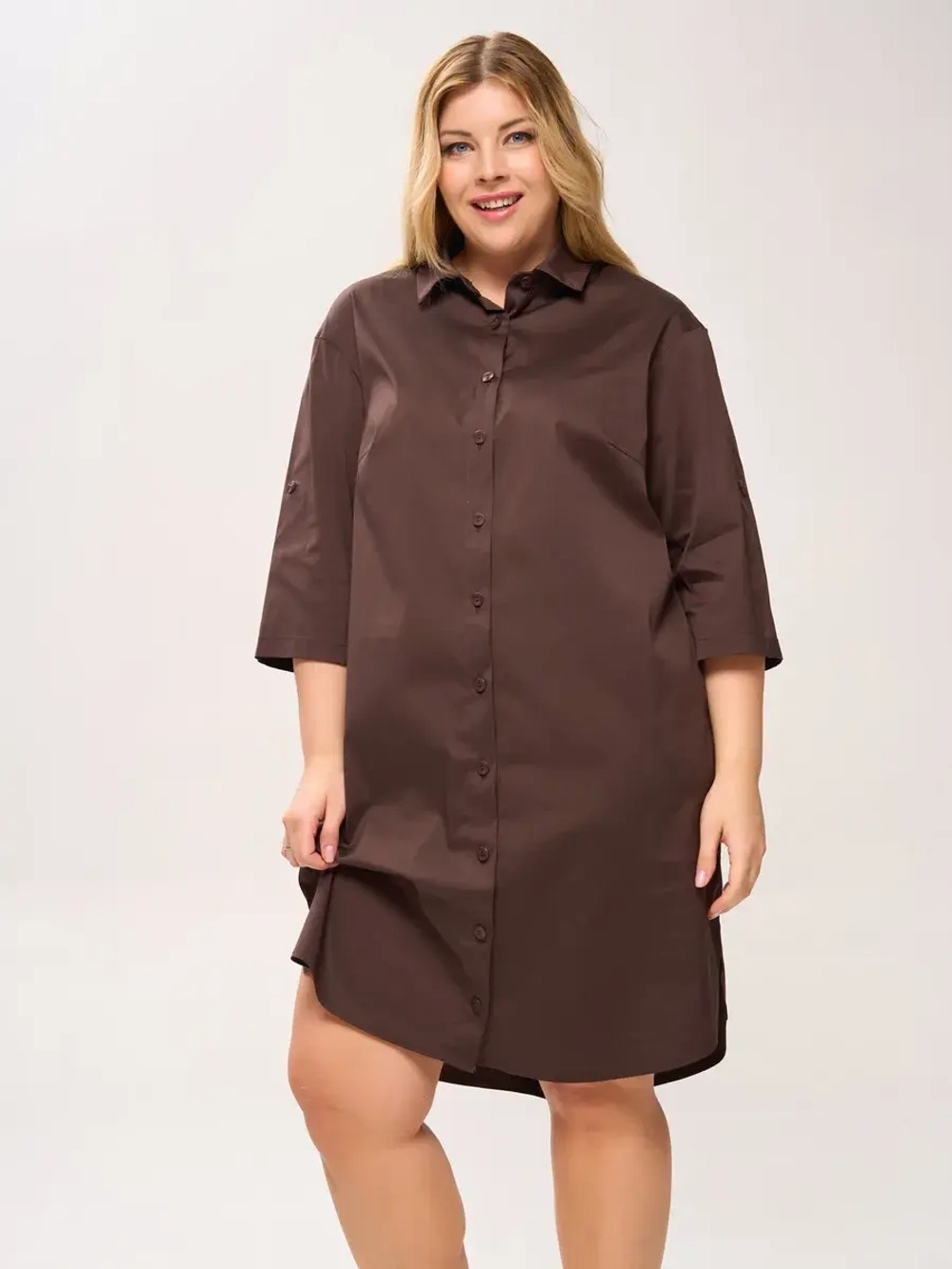 Платье-рубашка с карманами