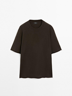 Massimo Dutti Свитер оверсайз из 100% кашемира, коричневый