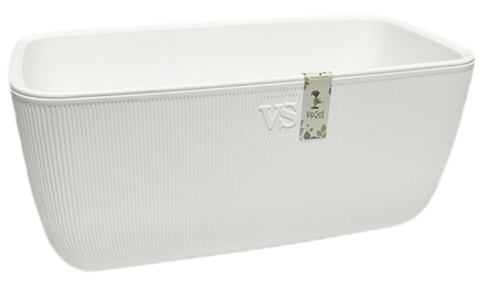 Балконный ящик Фабио VipSet 9,5л белый с дренажной системой Сантино