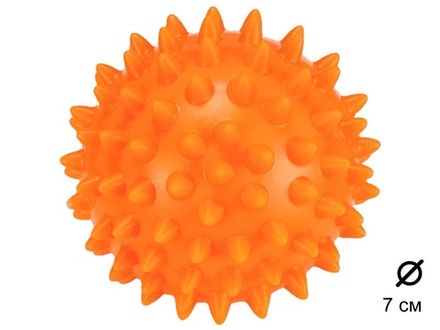 Мяч массажный надувной. Диаметр 7 см. Вес 35 г.  (оранжевый)