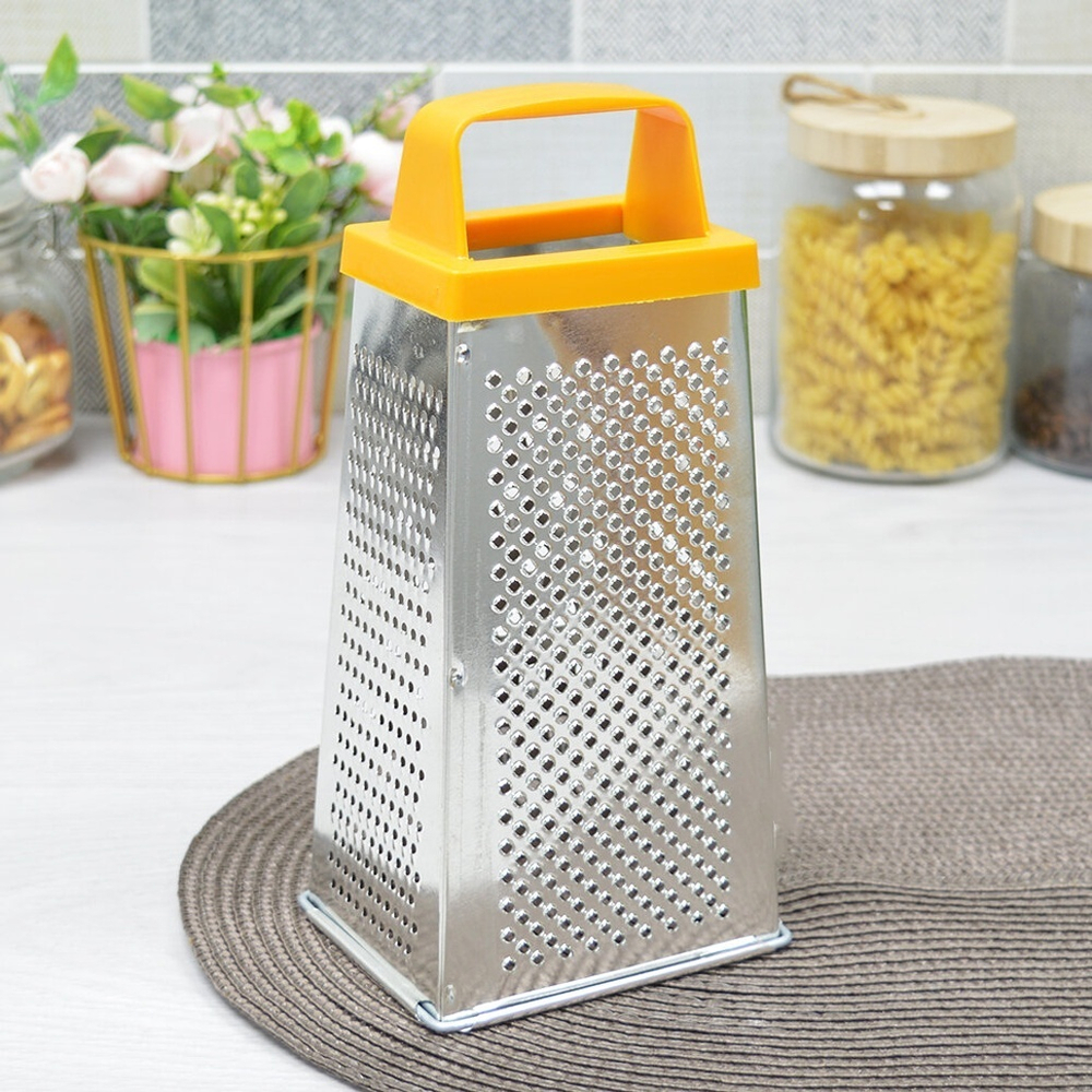 Терка 4-х гранная 23см с пластиковой ручкой