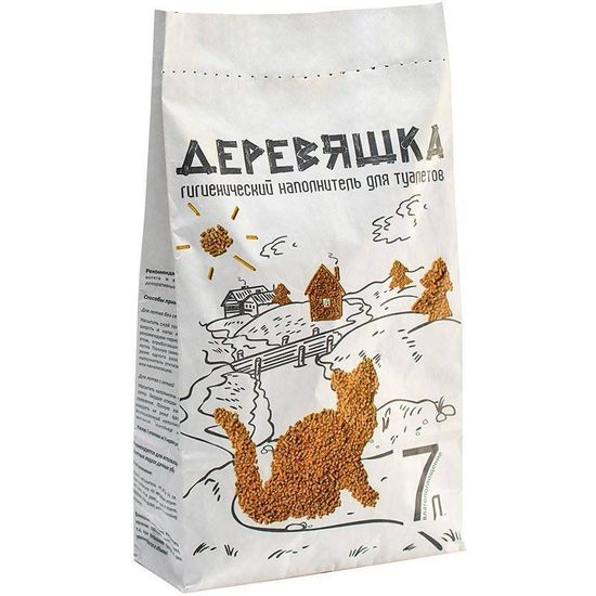 Зверьё моё, древесный наполнитель для кошек Деревяшка