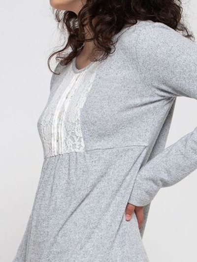 Теплое домашнее платье-сорочка (Размер: XL) (Цвет: серый)