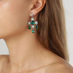 Серьги Dyrberg Kern LEONORA SS EMERALD GREEN / CRYSTAL 430072