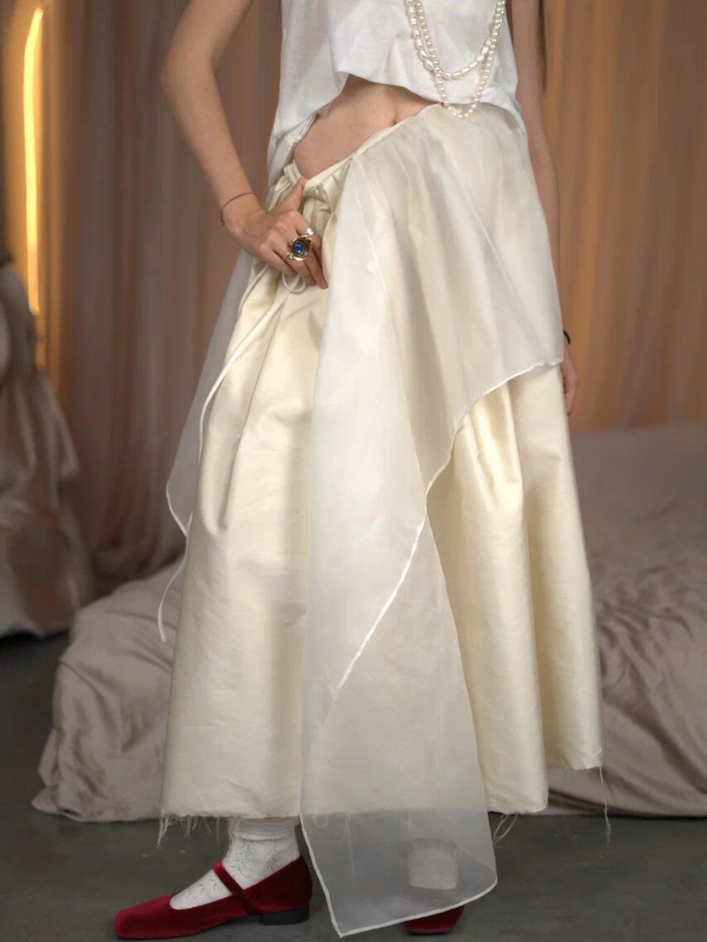 Баска-фартук/топ молочный