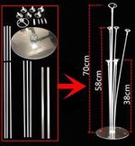 Стойка для шаров Фонтан, 7 насадок, 0,7 м, Белый/Прозрачный, 1 шт.