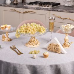 Фруктовница Орхидея Лелия Айвори со стеклянной чашей