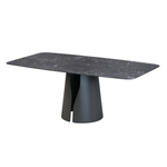 Стол овальный GIO 180, керамика матовая, черная