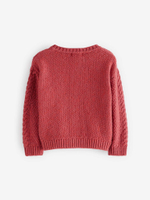 Кардиган вязаный с вышивкой для девочки Next E25-155, Кирпичный