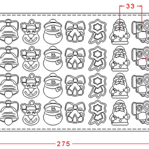 634 | Форма &quot;Рождество&quot; (275*175 мм)