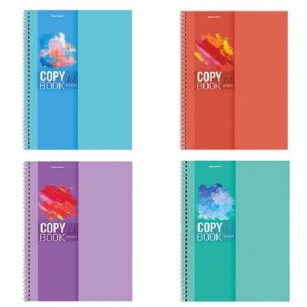 Тетрадь 120л, А4, клетка, на гребне, Brauberg Vision, ассорти, 1шт.