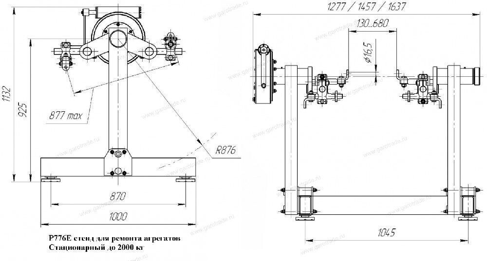 Стенд разборки сборки двигателей до 2000 кг СТАЦИОНАРНЫЙ Р776Е