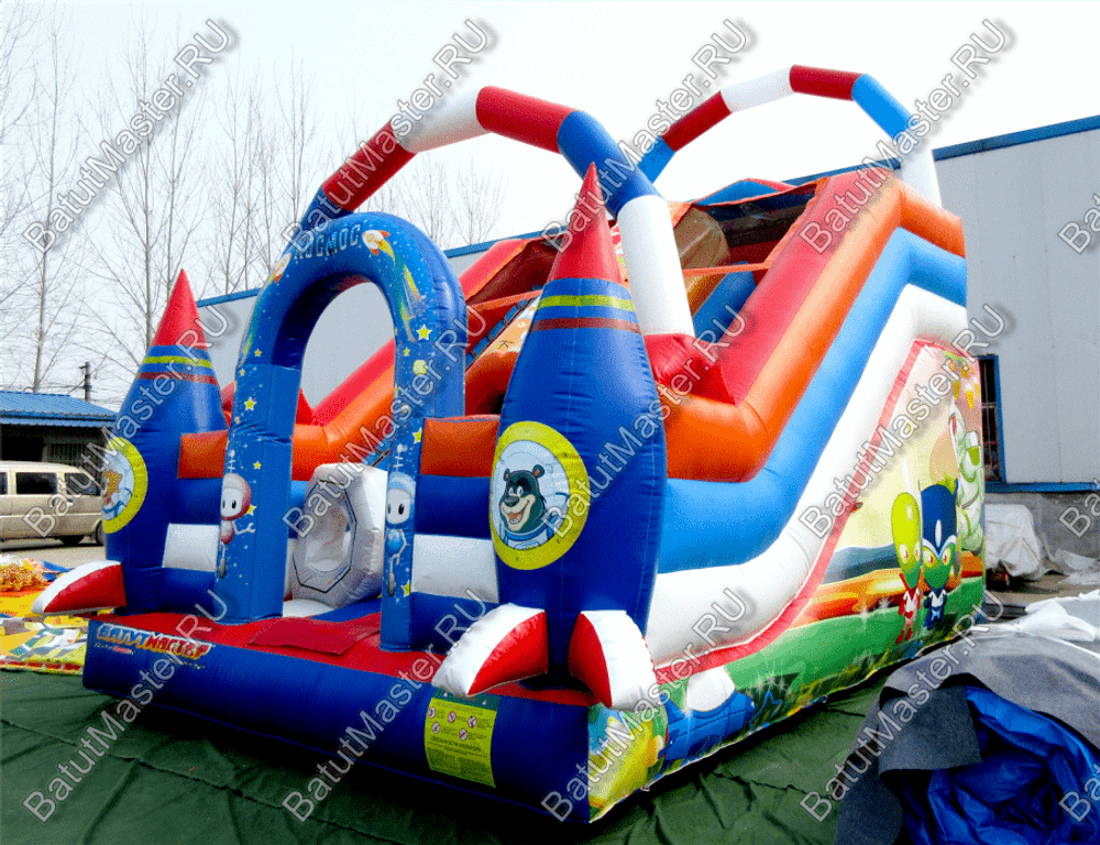 Коммерческий надувной батут "Новая ракета" 6*4.5*6 м