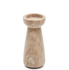 Большой подсвечник Magan 20 см из бежевого травертина