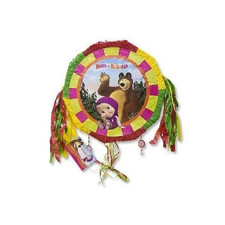 Пиньята Маша и Медведь с лентами складн.