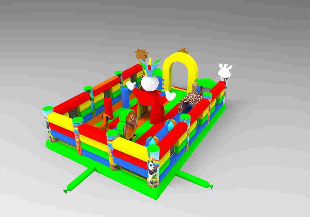 Коммерческий надувной батут «В гостях у павлина» 8*6*5 м