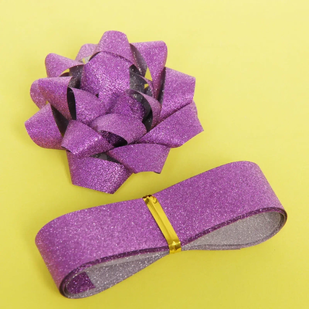 Набор для декорирования «Мерцание» бант 6см, лента 2см (3м), Сиреневый
