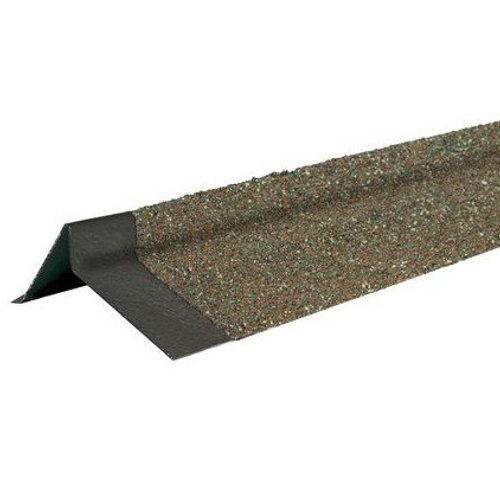 Планка торцевая Технониколь Shinglas с гранулятом оливковая левая 75х25х65х5 мм