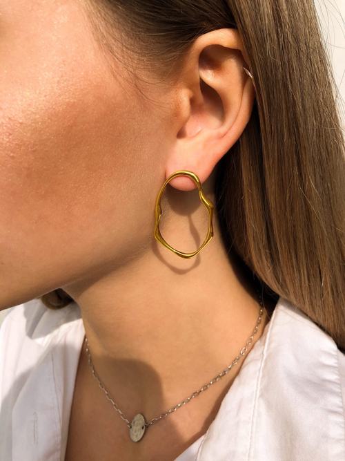 Серьги "Лужи" в золочении