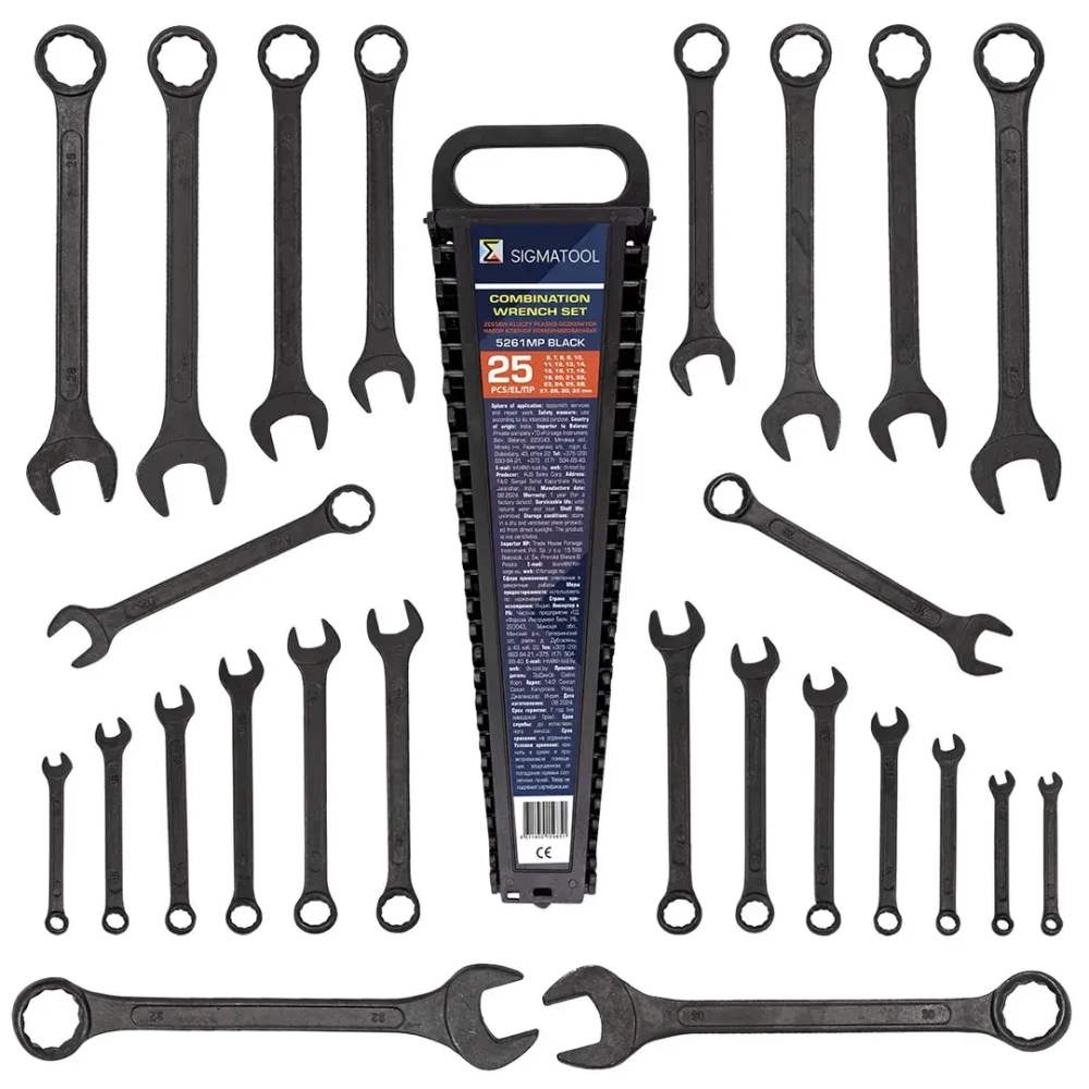 Ключи комбинированные, набор 25пр. (6-28, 30, 32мм) SIGMATOOL Sigmatool-5261MP BLACK