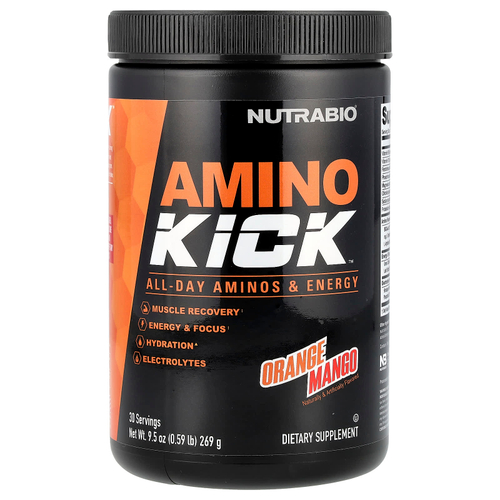 NutraBio, Amino Kick ™, апельсин и манго, 269 г (9,5 унции)