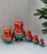 Матрешка с заинькой 15см 5мест пузатая