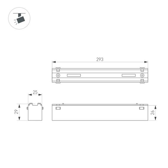 Трековый светодиодный светильник Arlight Mag-Vibe-Flat-L293-12W Day4000-Mix 045018