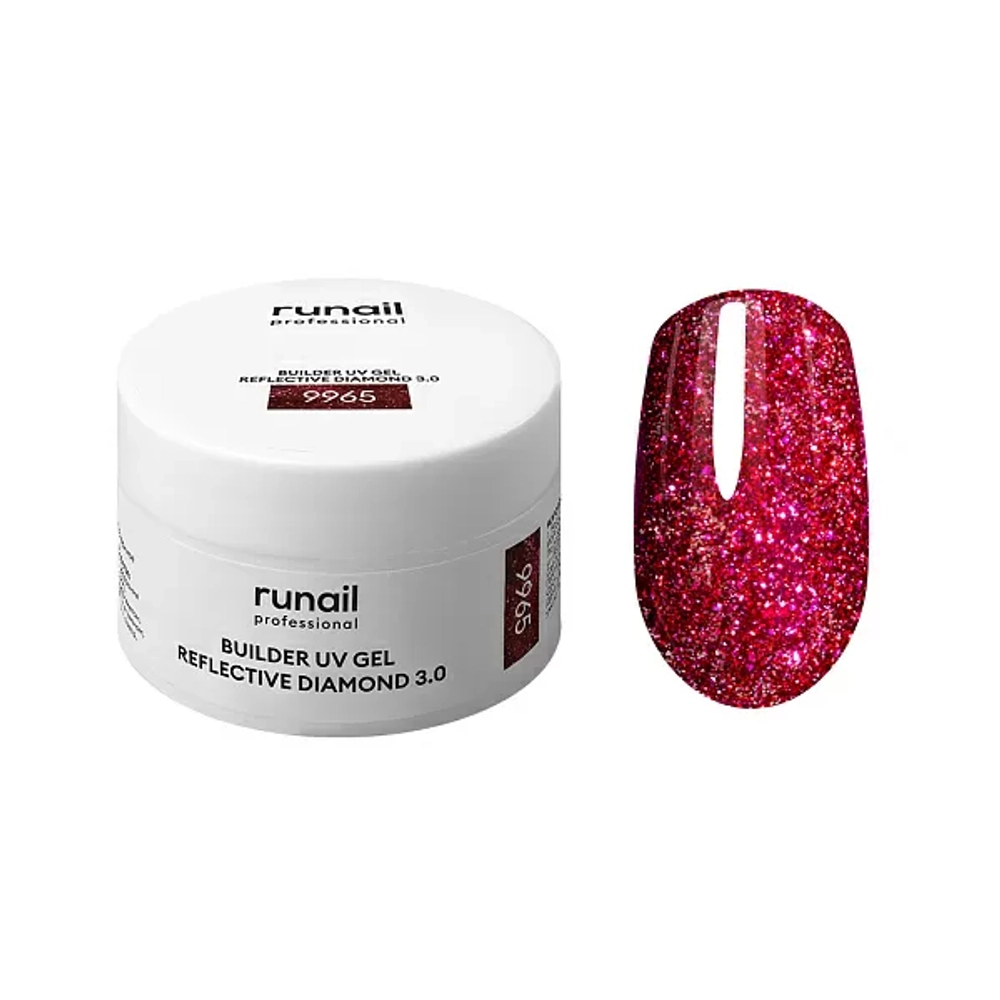 Моделирующий УФ-гель светоотражающий BUILDER UV GEL REFLECTIVE DIAMOND 3.0, 15г №9965