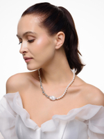 Колье Bicolor с жемчугом и гематитом Silver