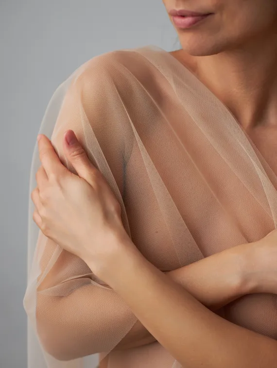 Бюстовая неэластичная сетка Lauma оптом, арт.480, бежевый 775