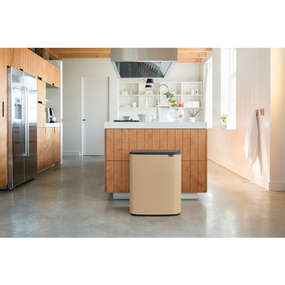 Мусорный бак Bo Touch Bin 2x30л Brabantia Минерально-золотой