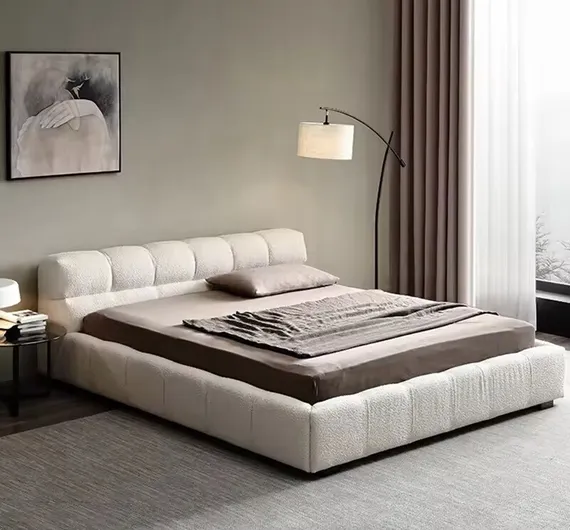 Кровать Tufty 180х200, белое букле