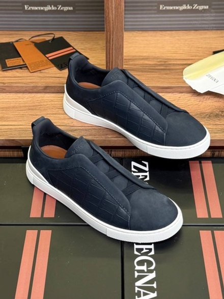 Кеды Zegna Triple Stitch с вставками кожи крокодила