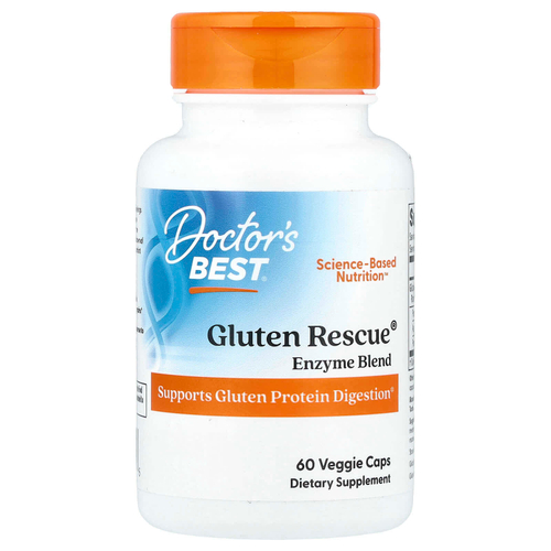 Doctor's Best, смесь ферментов Gluten Rescue®, 60 растительных капсул