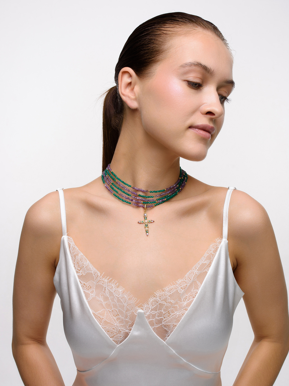 Колье "Queen cross" Gold