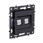 Розетка двойная Ethernet RJ45 Cat.6, черный Kollinger Asthetik AS-018BK