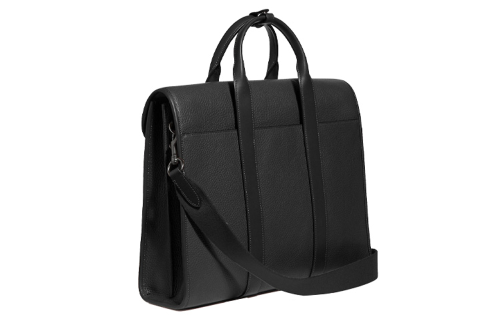 COACH Gotham Pebbled Leather With Refined Calfskin Computer Briefcase Large Men"s Black