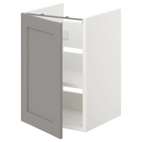 Тумба под умывальник - ENHET  IKEA/ ЭНХЕТ ИКЕА, 40x42x60 см, серый/белый