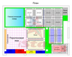 Акробатический центр с батутами - план зала - завод "ЗВЕЗДА"