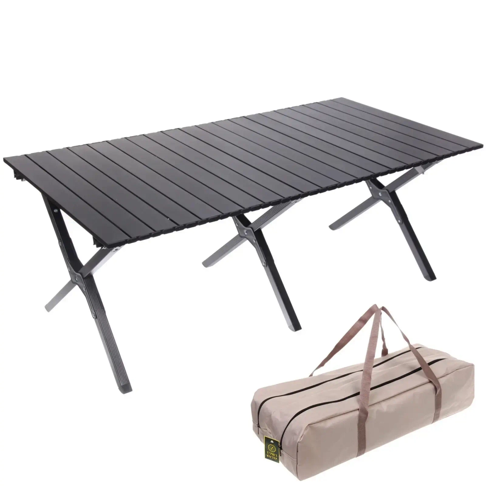 Стол кемпинговый складной DC-5003, 117*59*44 см, цвет: чёрный, каркас алюминий, ТуристМастер