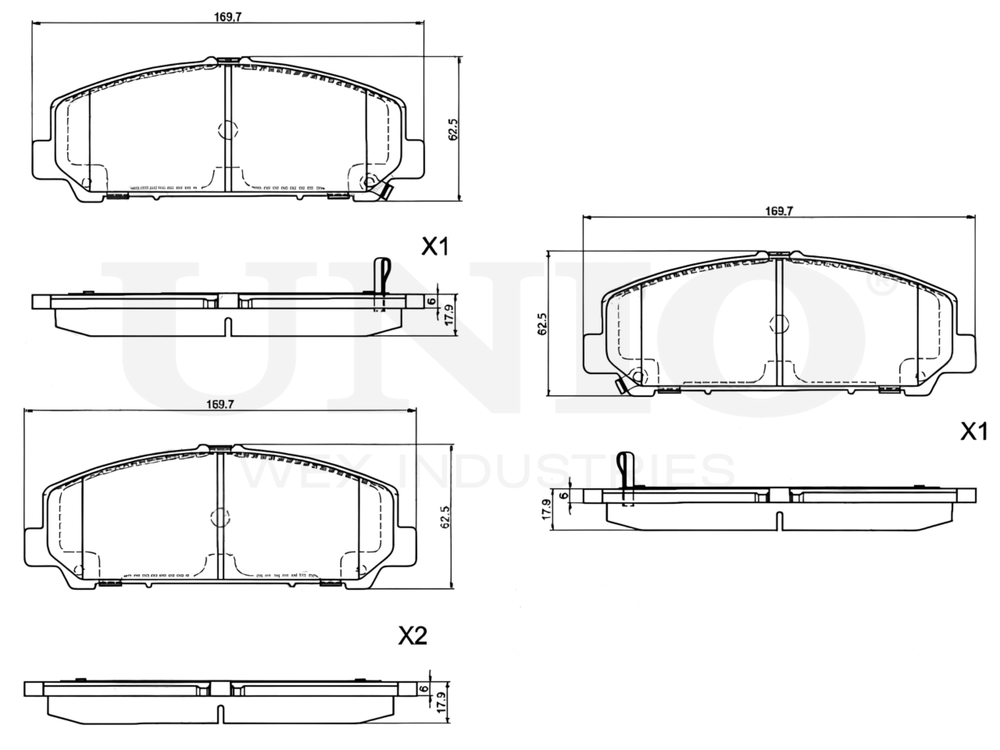 Колодки тормозные диск. передние UNIO BRP-20367