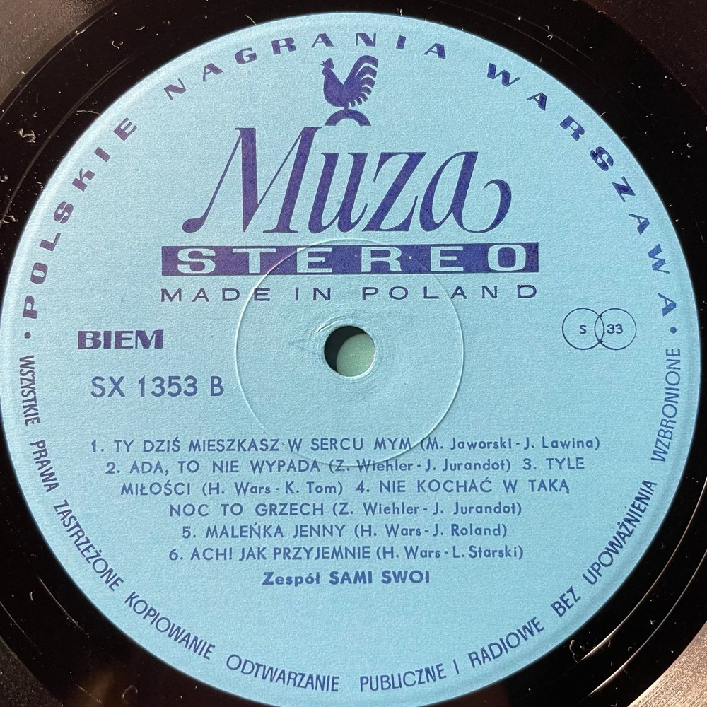 Винтажная виниловая пластинка LP Sami Swoi Все Свои, Ach Jak Przyjemnie (Польша 1976)